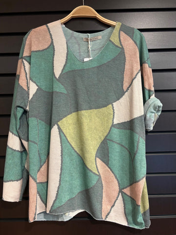 Geo Print Light Sweater