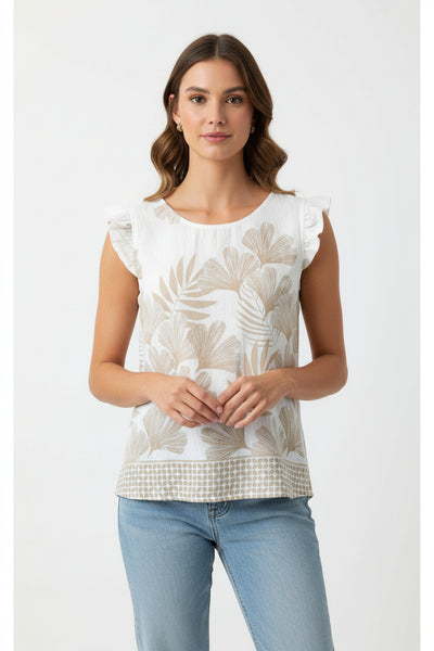 Sleeveless printed Top