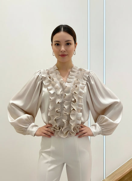 Long Sleeve Ruffled Blouse