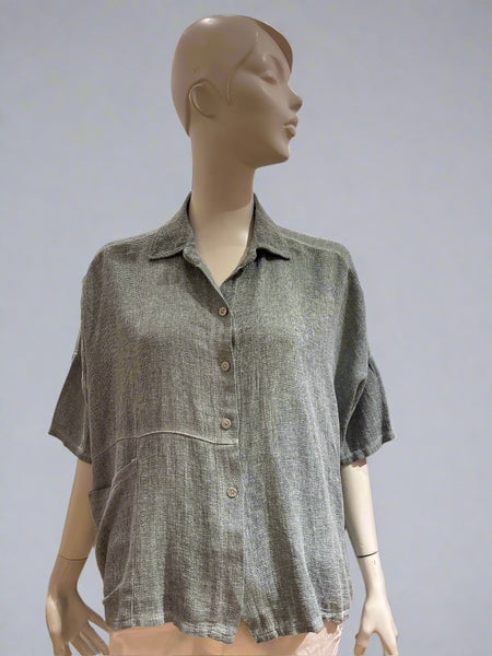 One Pocket Linen/Cotton Shirt - Italian