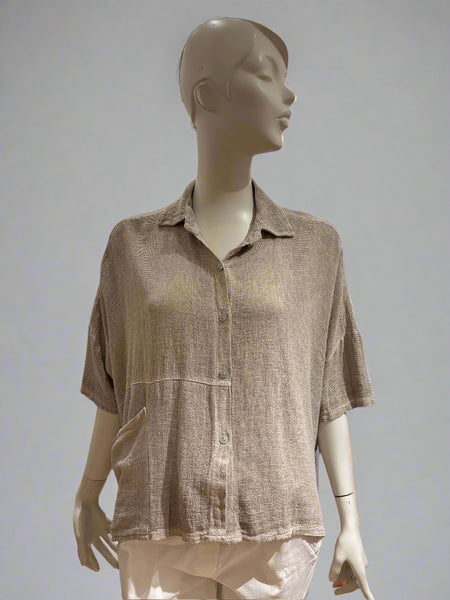 One Pocket Linen/Cotton Shirt - Italian
