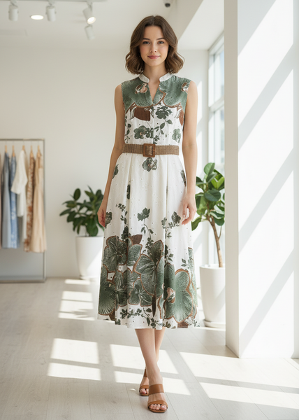 Sleeveless Floral Print Dress