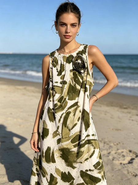 Sleeveless Print Dress