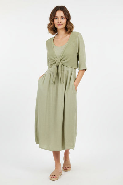 Tie Front Linen/Cotton Dress