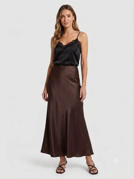 Long Sateen Skirt