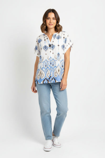 Short Sleeve Print Top