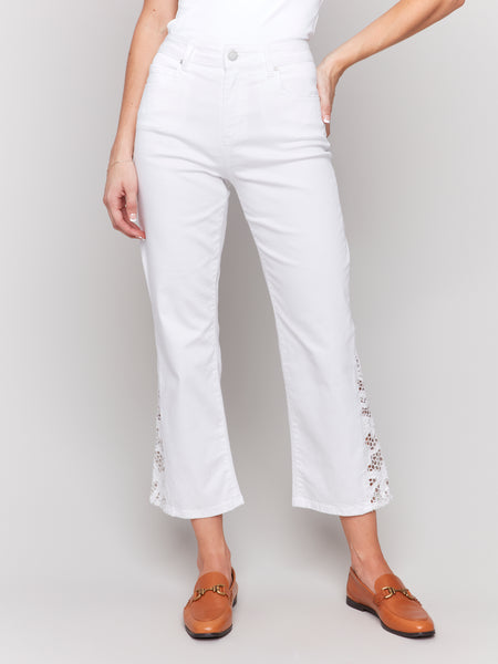 Lace Cuts Side Boot Cut Pants
