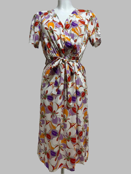 Printed Dress With Belt