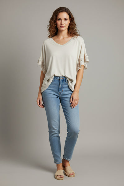 Linen Top With Grommet Detail