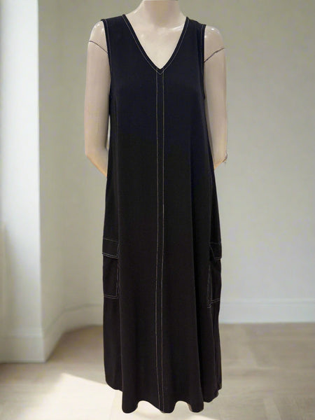 Sleeveless V-Neck Cargo Dress