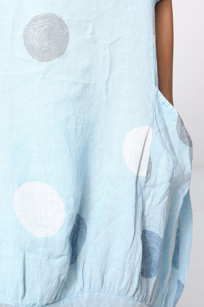 Linen Dress With Large Polka Dots