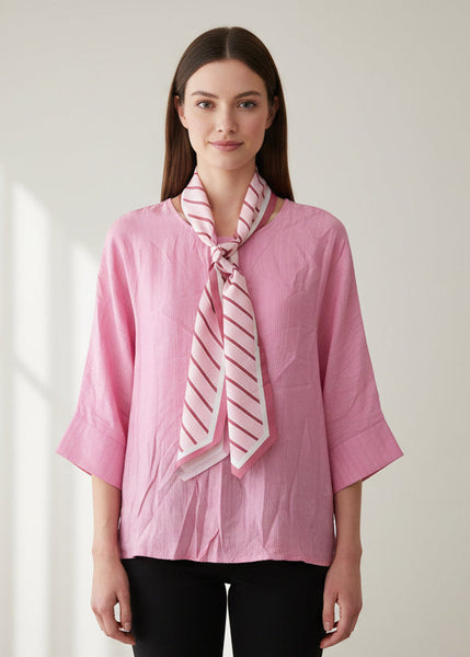 3/4 Sleeve Top With Scarf