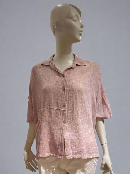 One Pocket Linen/Cotton Shirt - Italian