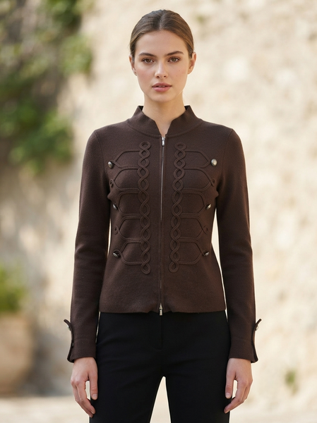 Military Style Zipper Front Jacket