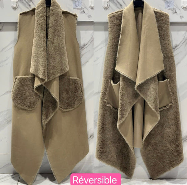 Reversible Shearling Vest - Italian