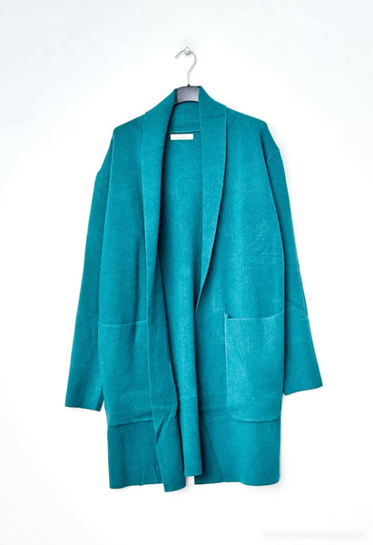 Open Front Wool Mix Cardigan