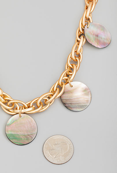 Shell Disc Station Chain Necklace