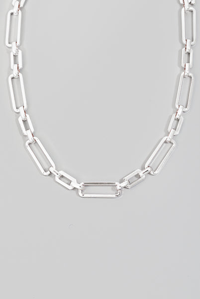 Metallic Rectangle Chain Link Necklace