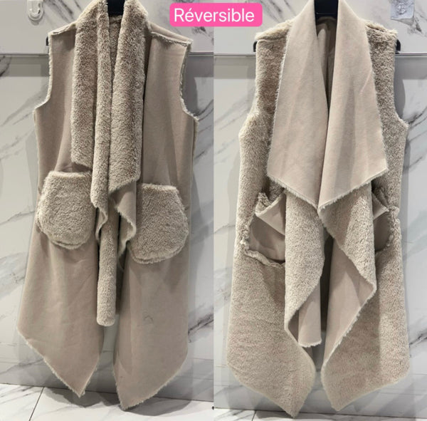 Reversible Shearling Vest - Italian