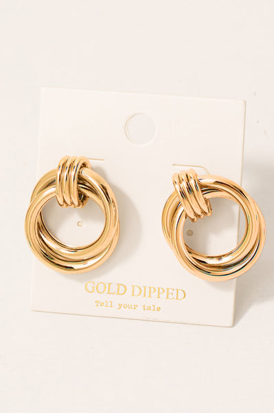 Interlinked Hoop Drop Earrings