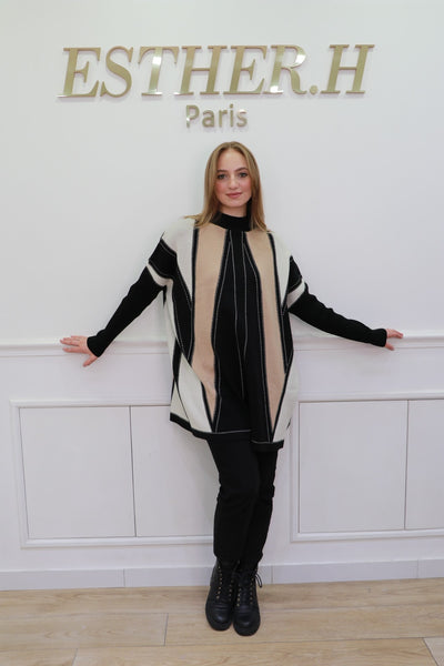 Stripe Poncho Sweater