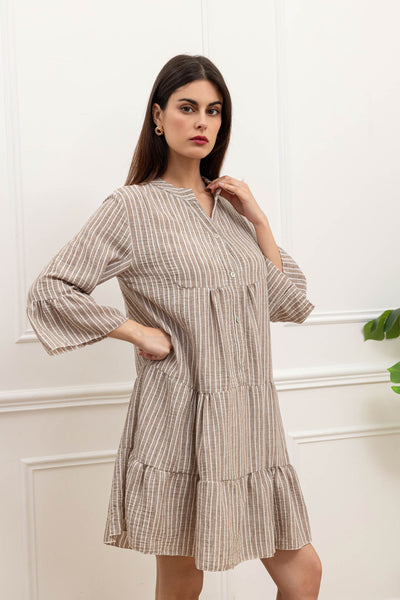 Bell Sleeve Stripe Dress
