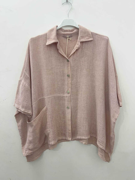 One Pocket Linen/Cotton Shirt - Italian