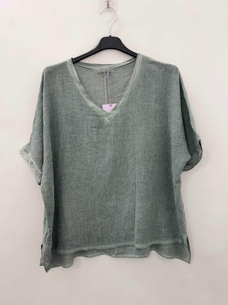Linen/Cotton Mix Top - Italian