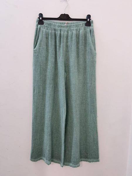 Linen/Cotton Mix Pants - Italian