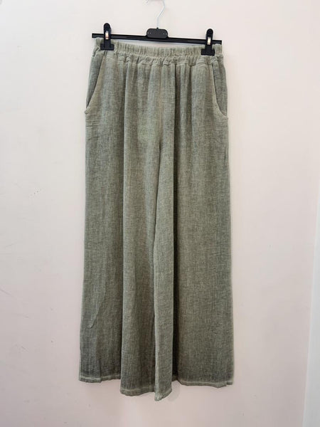 Linen/Cotton Mix Pants - Italian