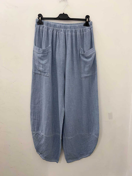 Linen/Cotton Mix Pants - Italian