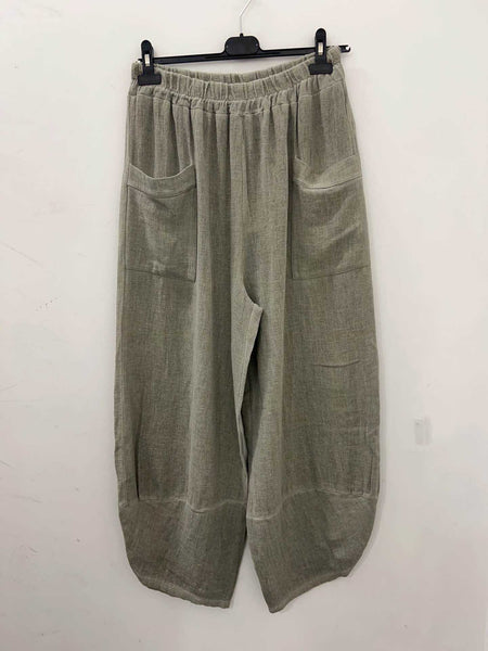 Linen/Cotton Mix Pants - Italian
