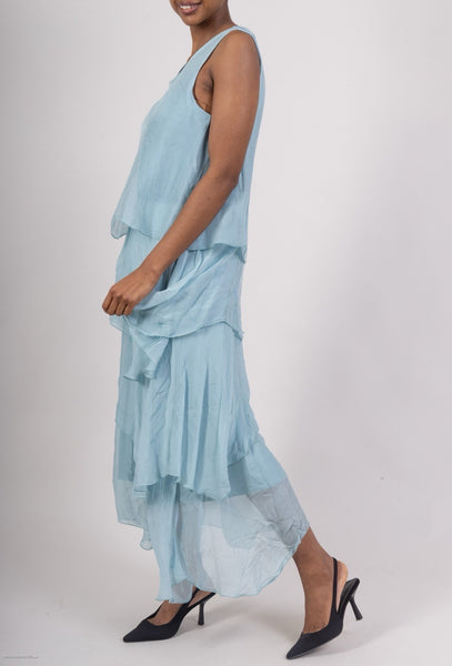 Long Layered Silk Dress - Italian