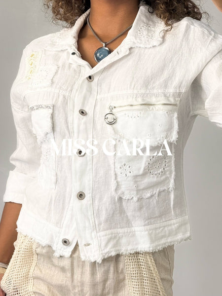 Linen Jacket With Embroidery
