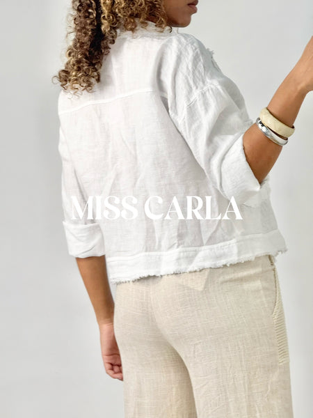 Linen Jacket With Embroidery