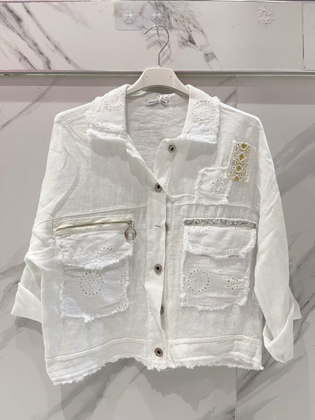 Linen Jacket With Embroidery