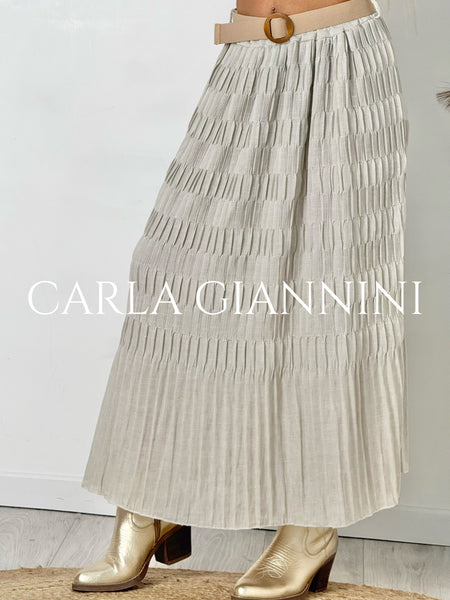 Long Pleat Detail Skirt
