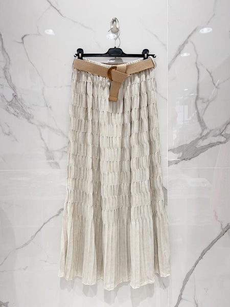 Long Pleat Detail Skirt