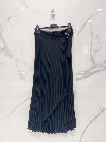 Wrap Long Pleated Skirt