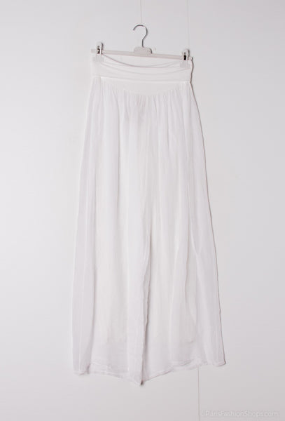 Wide Leg Silk Pants - Italian