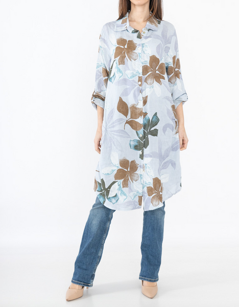 Floral Linen Dress - Italian