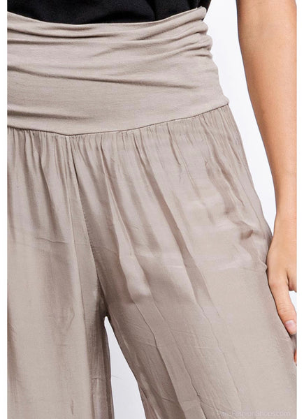Wide Leg Silk Pants - Italian