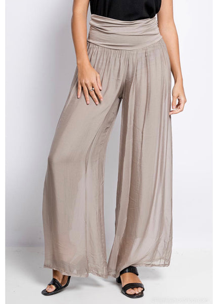 Wide Leg Silk Pants - Italian