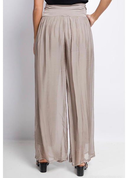 Wide Leg Silk Pants - Italian