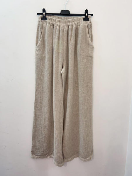 Linen/Cotton Mix Pants - Italian
