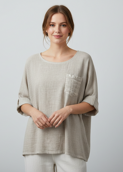 Linen/Cotton Mixed Top - Italian