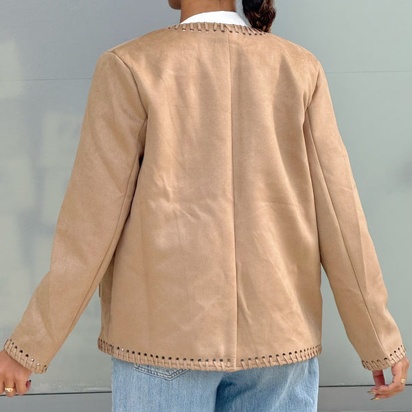 Ultra Suede Stitch Trim Jacket