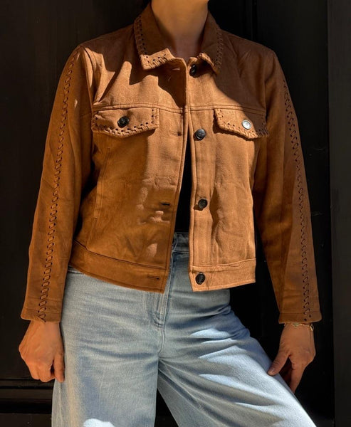 Ultra Suede Stitch Trim Jacket