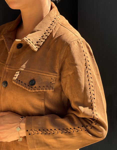 Ultra Suede Stitch Trim Jacket