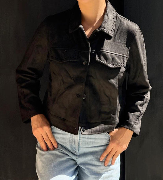 Ultra Suede Stitch Trim Jacket